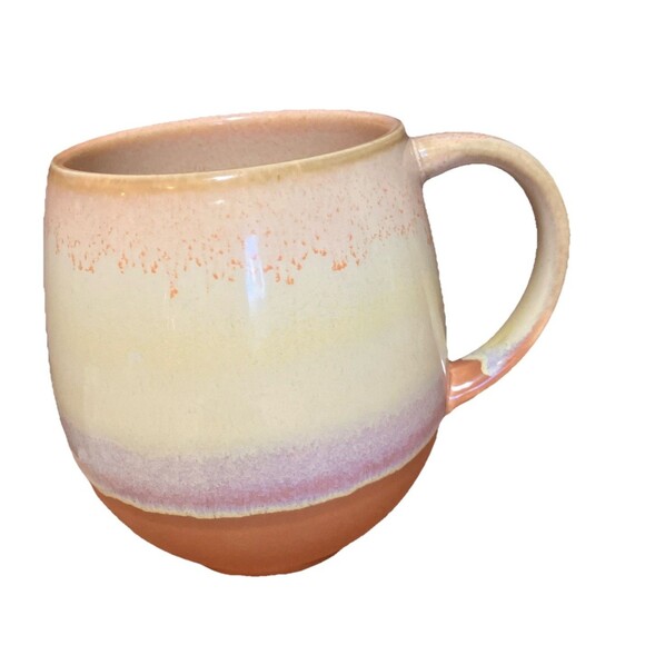 Ceramic Pottery Cabin style Urban Coffee Mugs 12-16 oz Drip Glaze- Set Of 2 - Picture 9 of 16